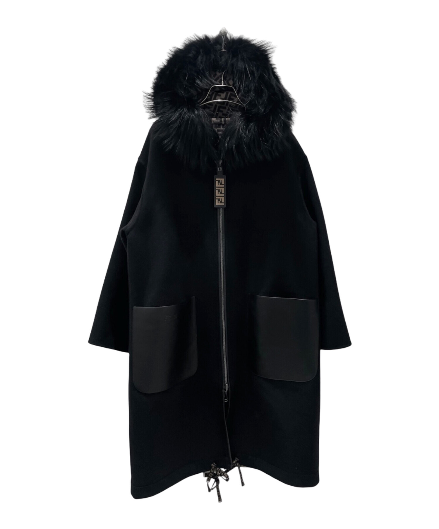 中古・古着通販】FENDI (フェンディ) ファーフード付き ズッカ FF柄