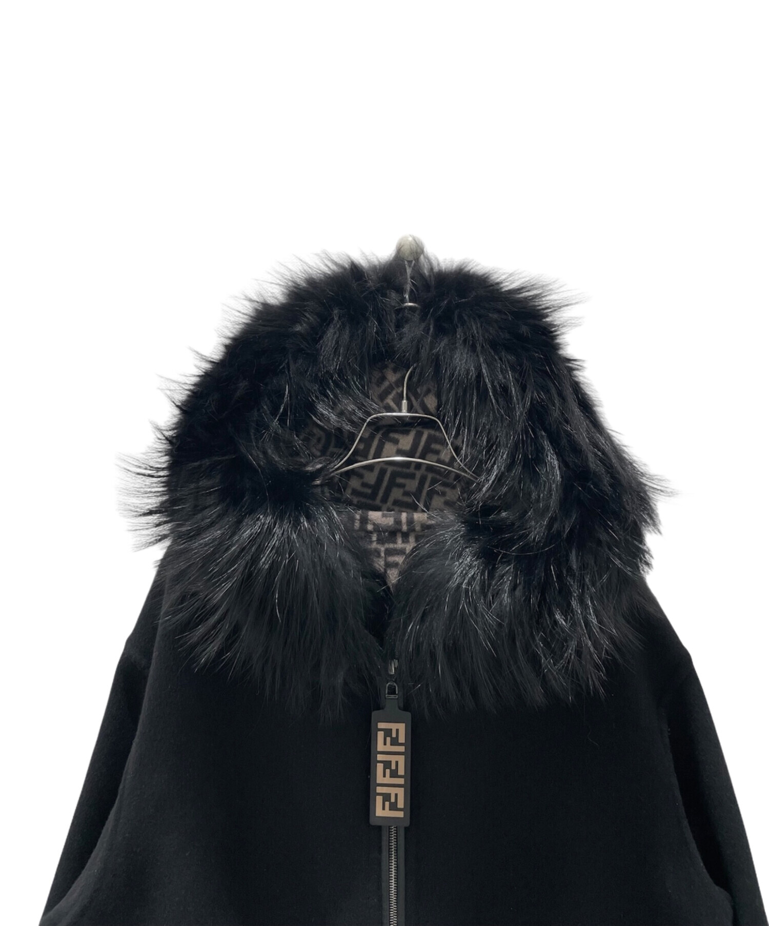 中古・古着通販】FENDI (フェンディ) ファーフード付き ズッカ FF柄