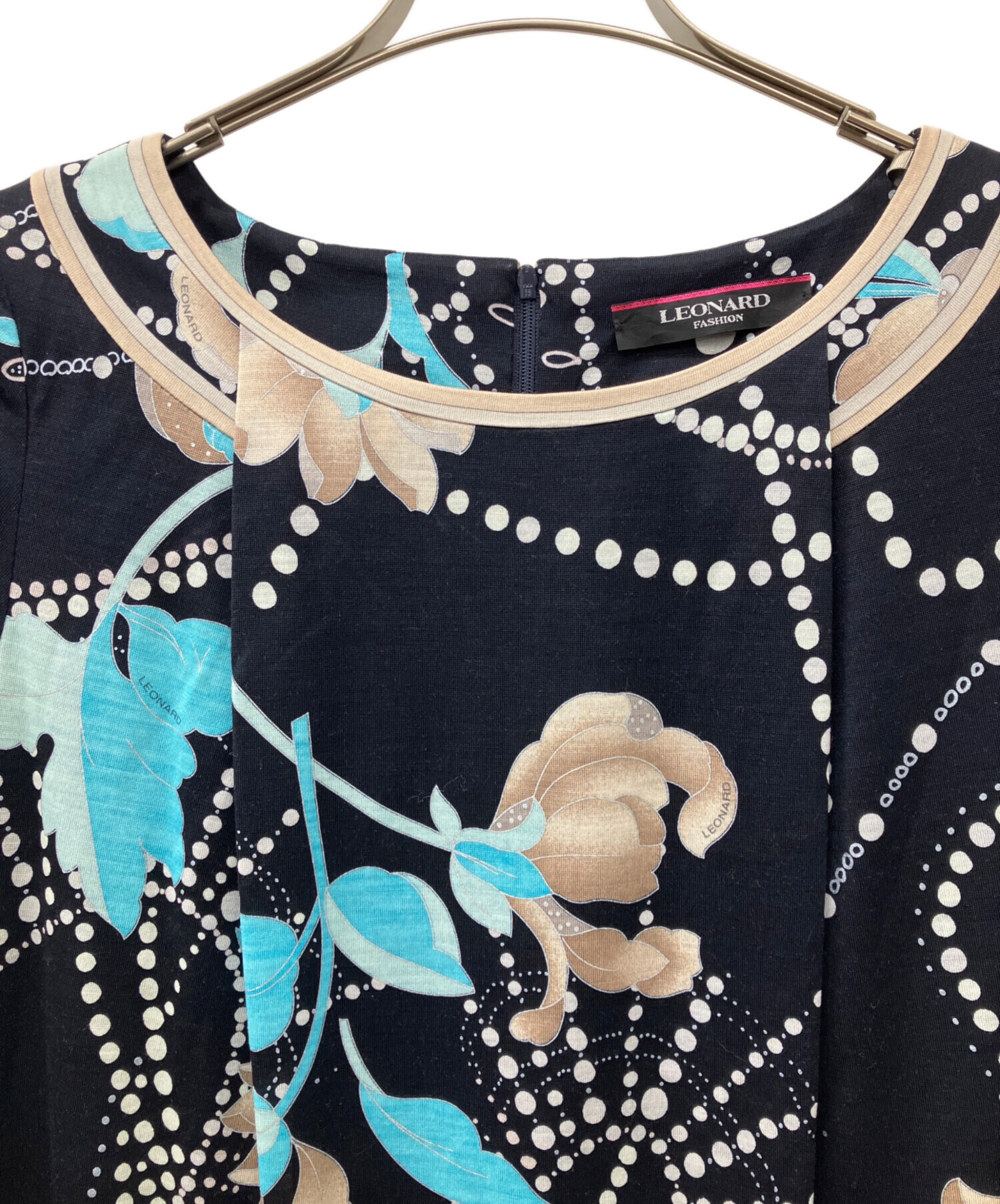 中古・古着通販】LEONARD (レオナール) 花柄シルクウールワンピース