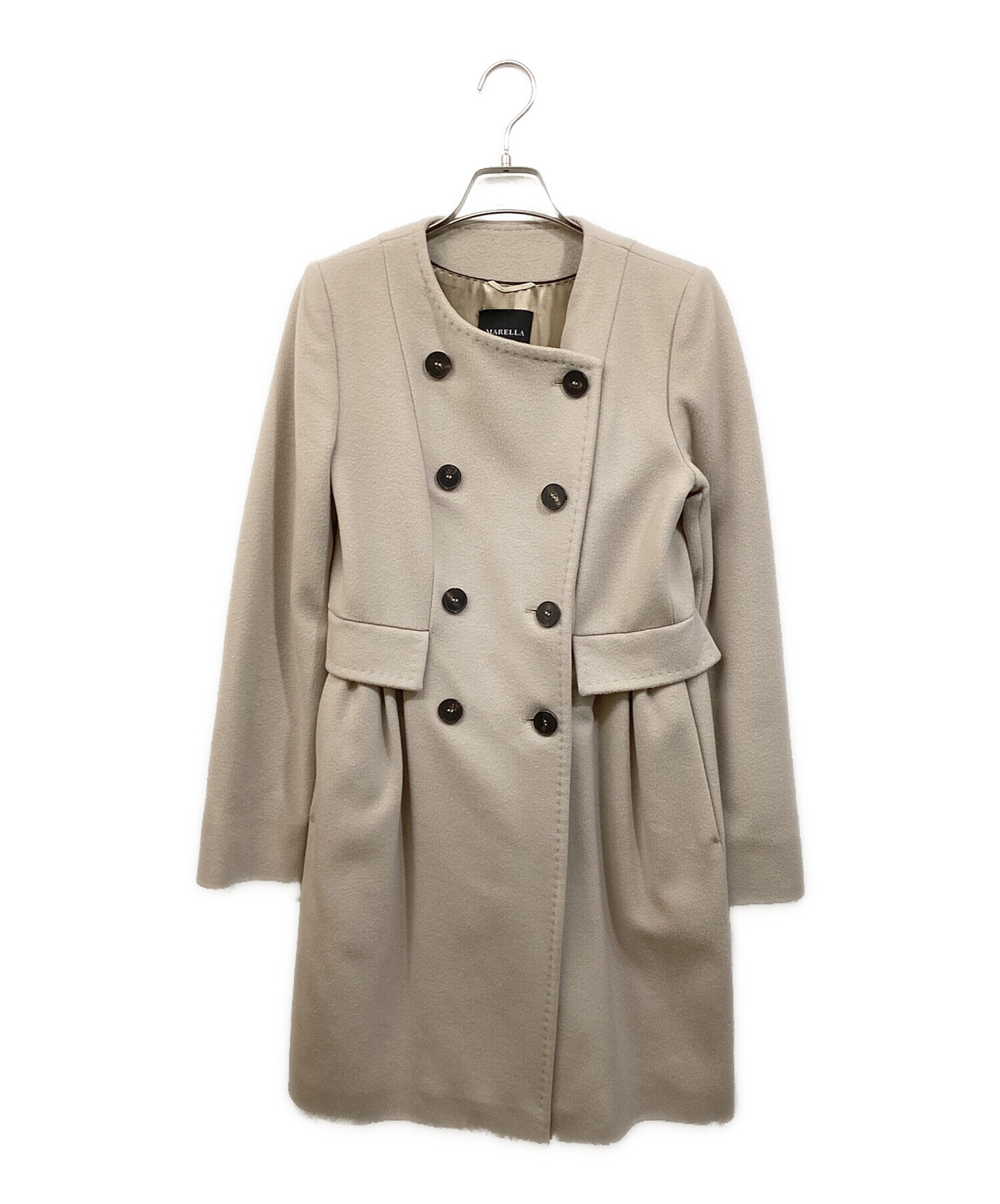 中古・古着通販】MARELLA (マレーラ) ノーカラーコート ベージュ