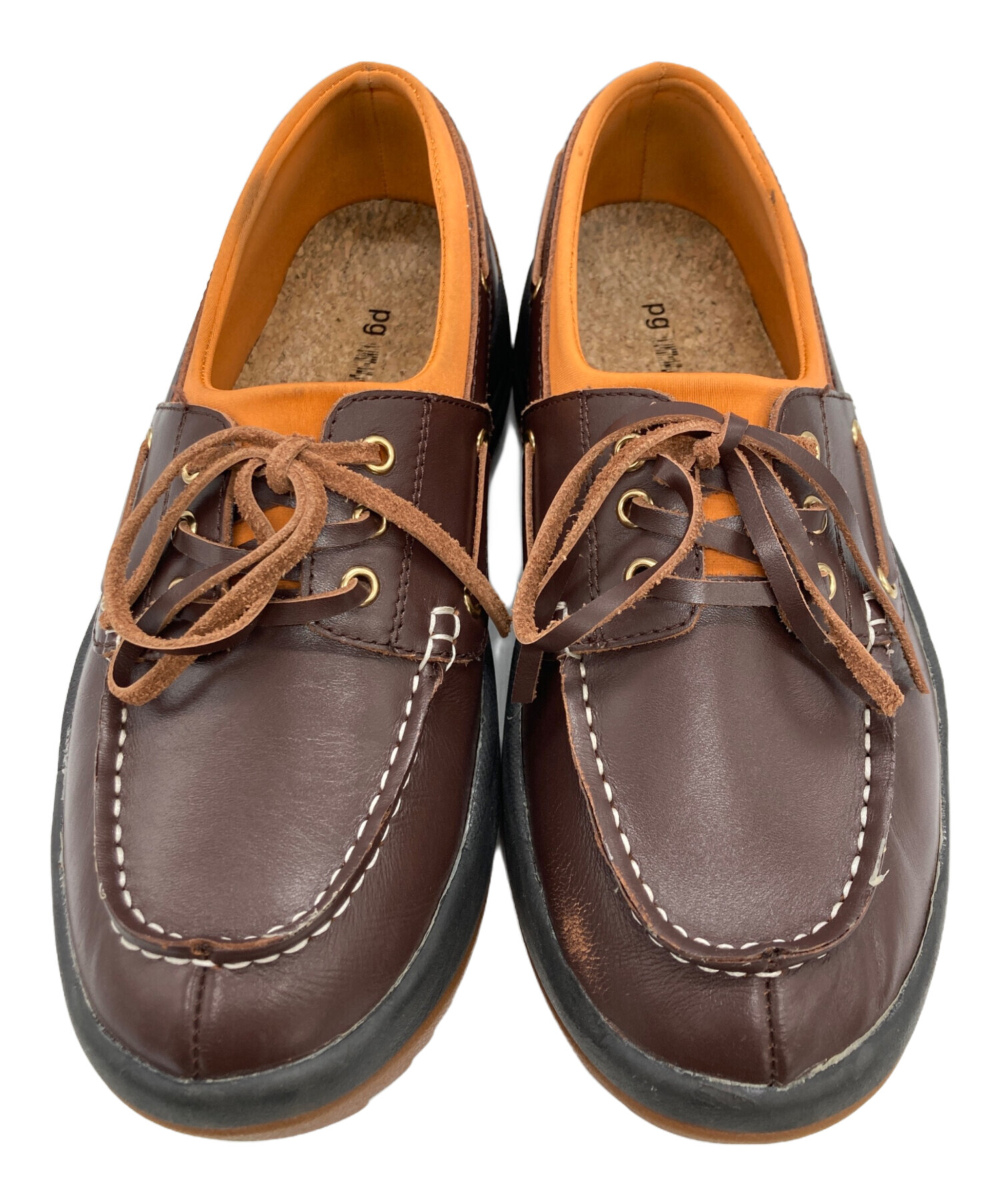 中古・古着通販】pg (ピージー) FELIXデッキシューズ ブラウン サイズ