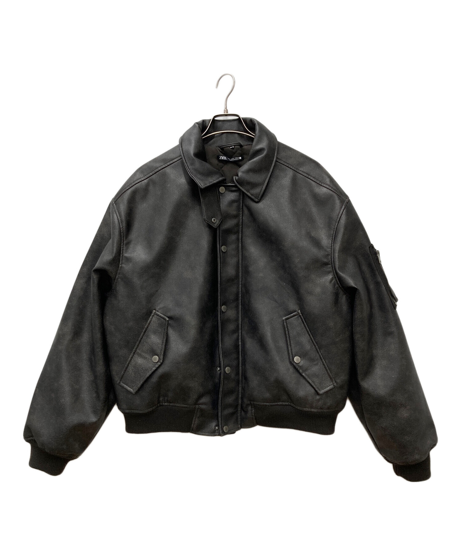 中古・古着通販】ZARA (ザラ) フェイクレザーデタッチャブルネック