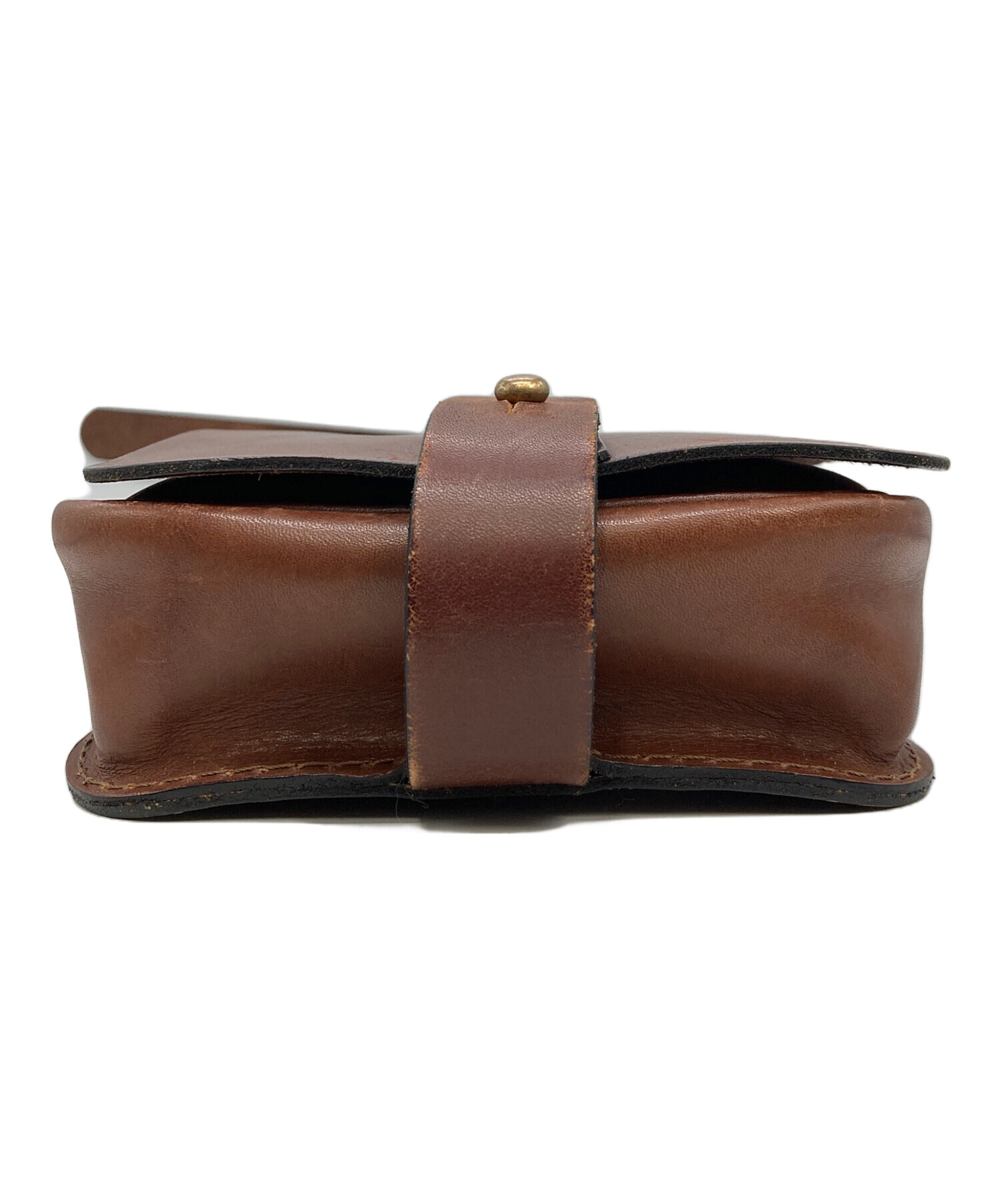 中古・古着通販】Herz (ヘルツ) レザーショルダーバッグ ブラウン