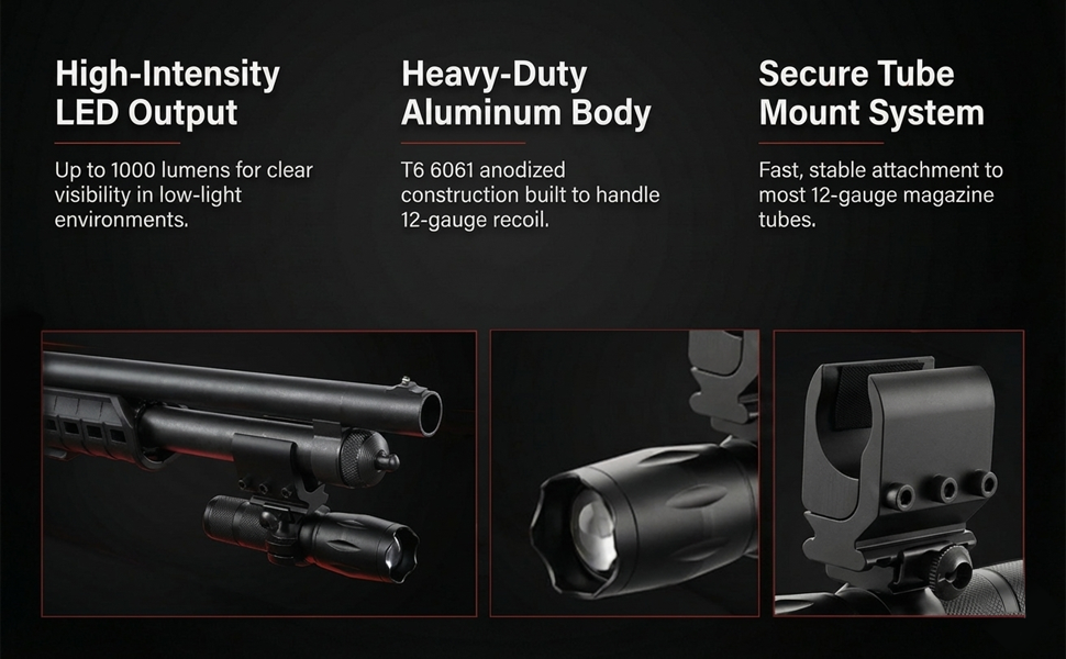 Mossberg 590 20 Gauge Tactical Flashlight | 1000 Lumen Shotgun