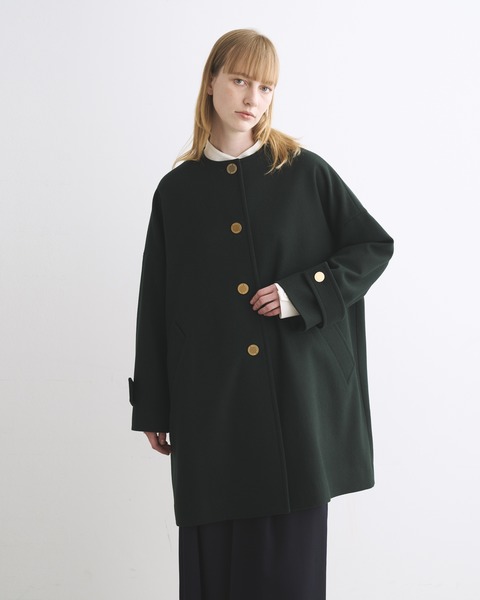 MALTON NO COLLAR マールトン ノーカラー｜ボトルグリーン｜ウィメンズ