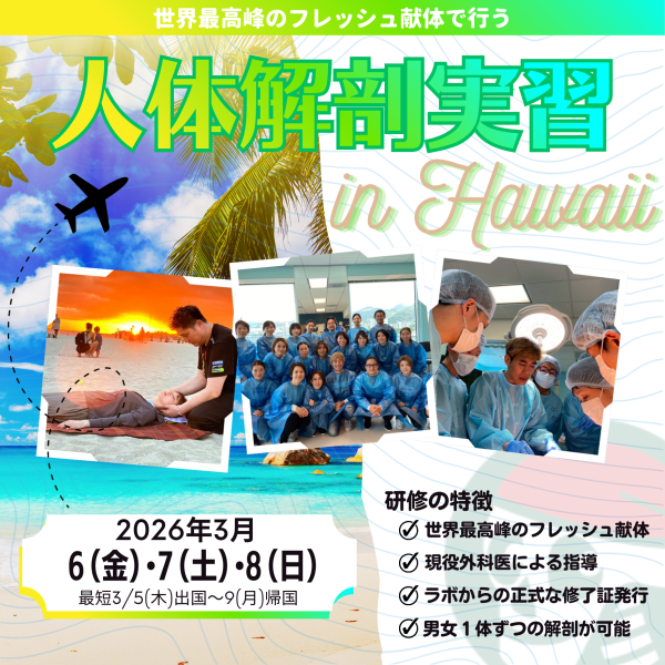 ハワイ】フレッシュ献体・セラピストのための人体解剖実習 - u-bal
