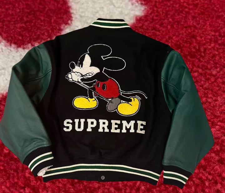 Supreme Number (N)ine Mickey Varsity Jacket Black FW25 – UniqueHype