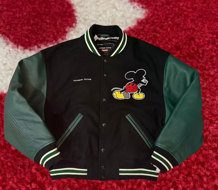 Supreme Number (N)ine Mickey Varsity Jacket Black FW25 – UniqueHype
