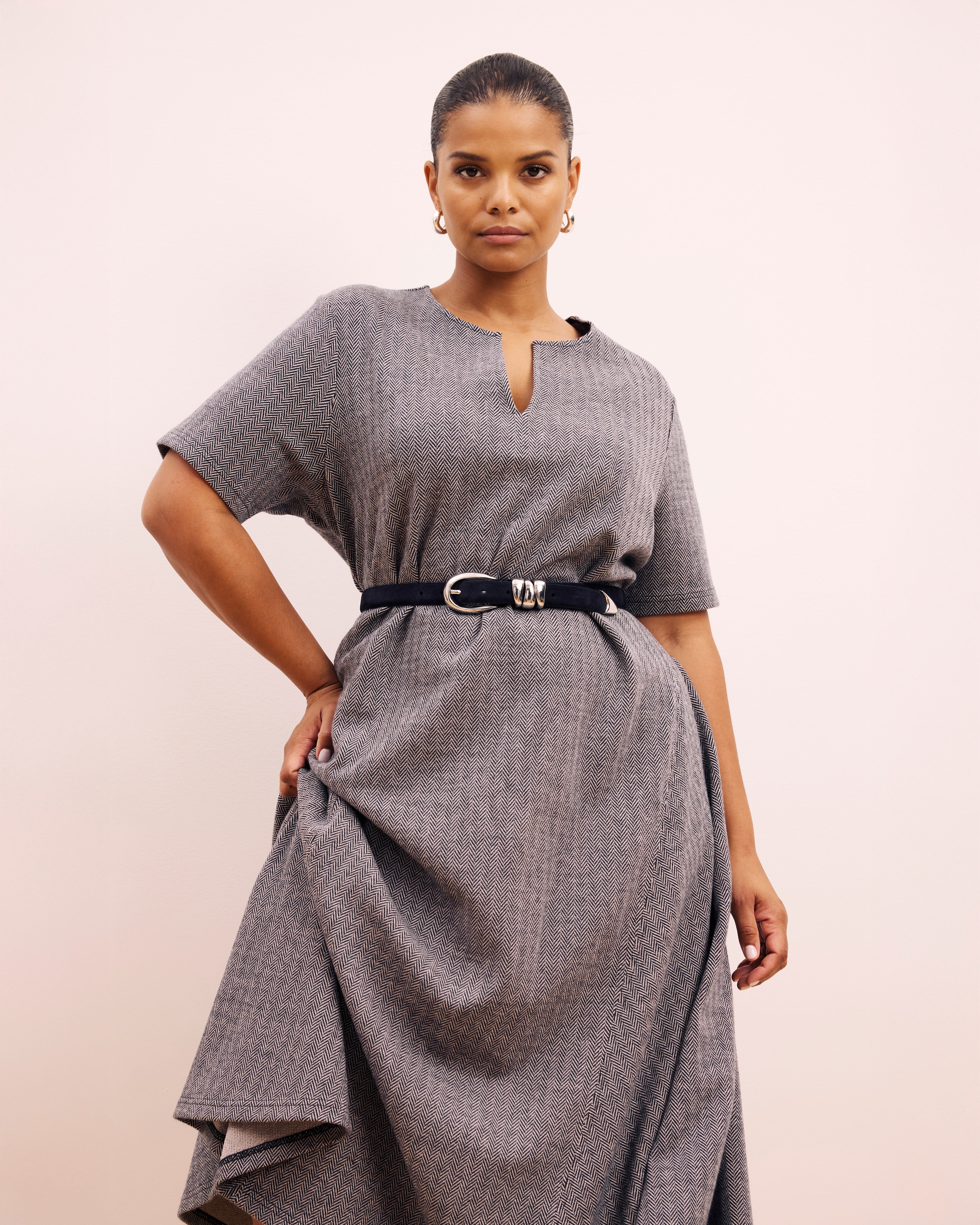 Saskia Ponte Dress - Herringbone Tweed – Universal Standard