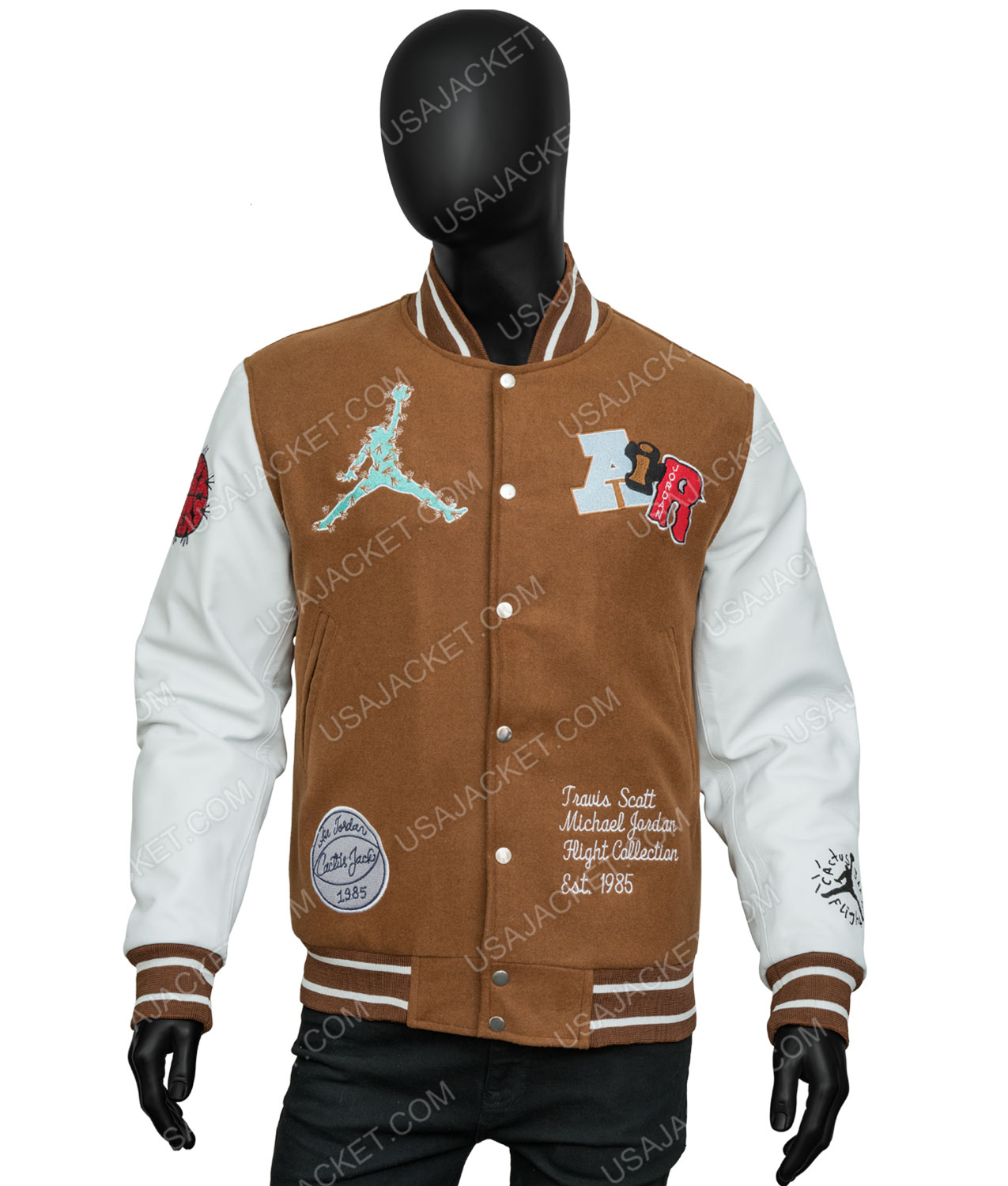 Travis Scott x Jordan Brown Varsity Jacket | USA Jacket