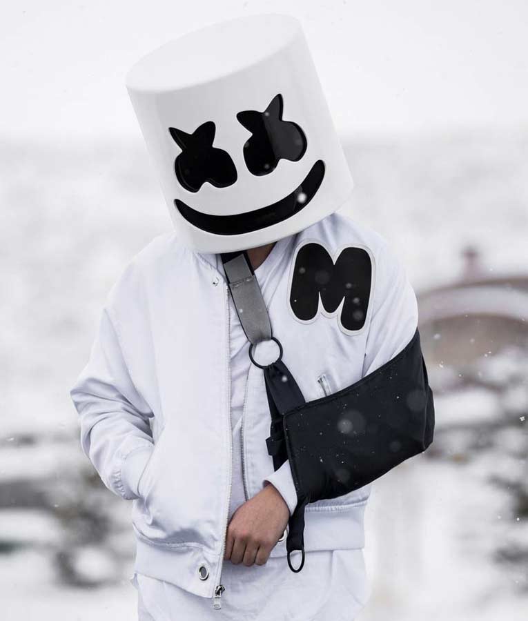 Marshmello White Jacket | American DJ M logo Jacket