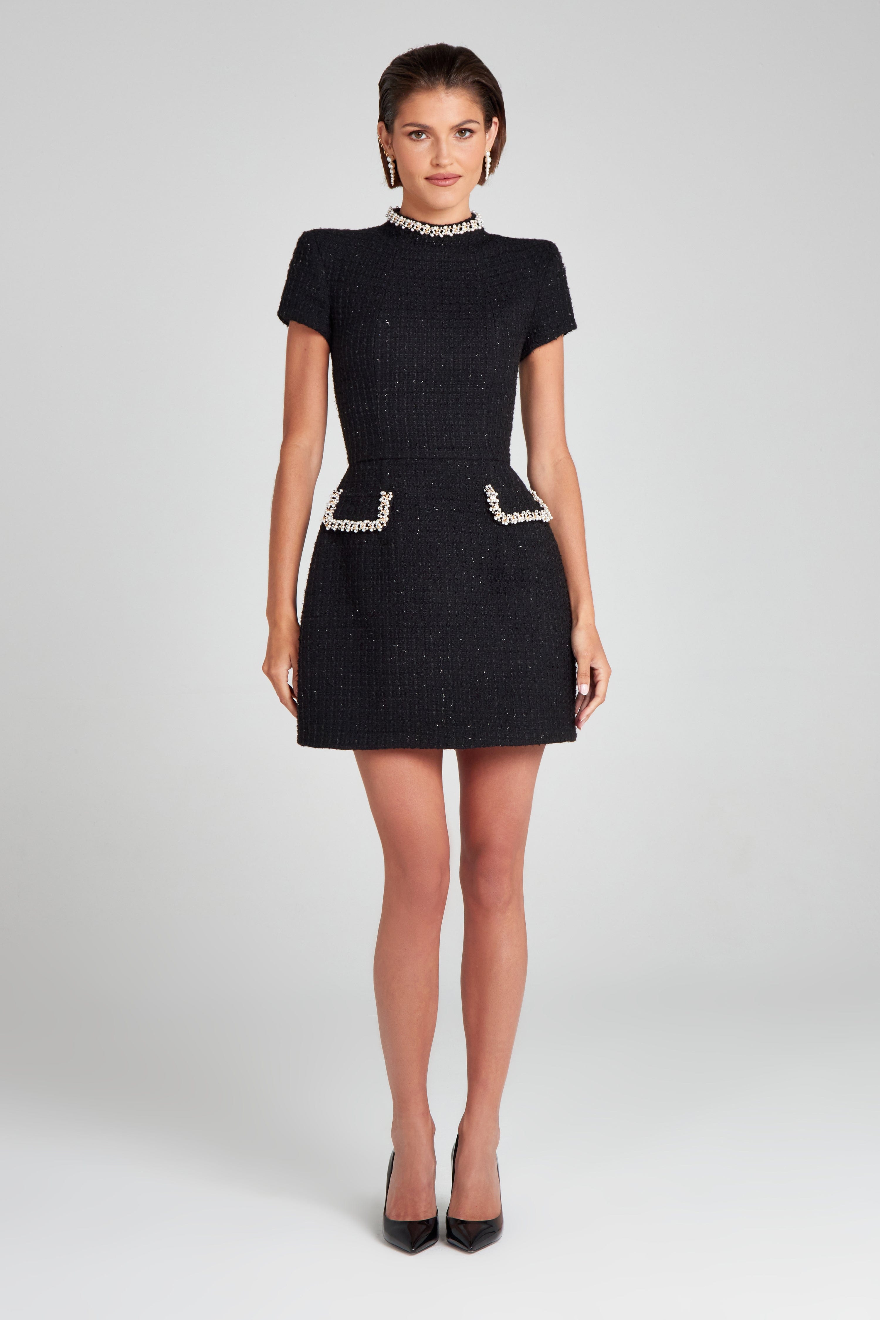 Simone Black Dress | NADINE MERABI