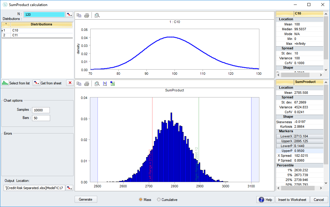 Credit Risk - Single portfolio example with separate exposure and