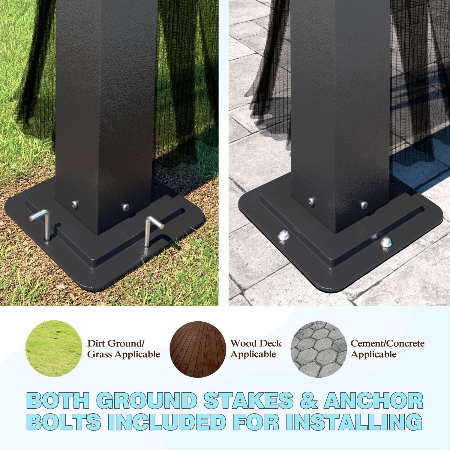 10x12 Metal Hardtop Gazebo with Polyester Mesh – Veikous