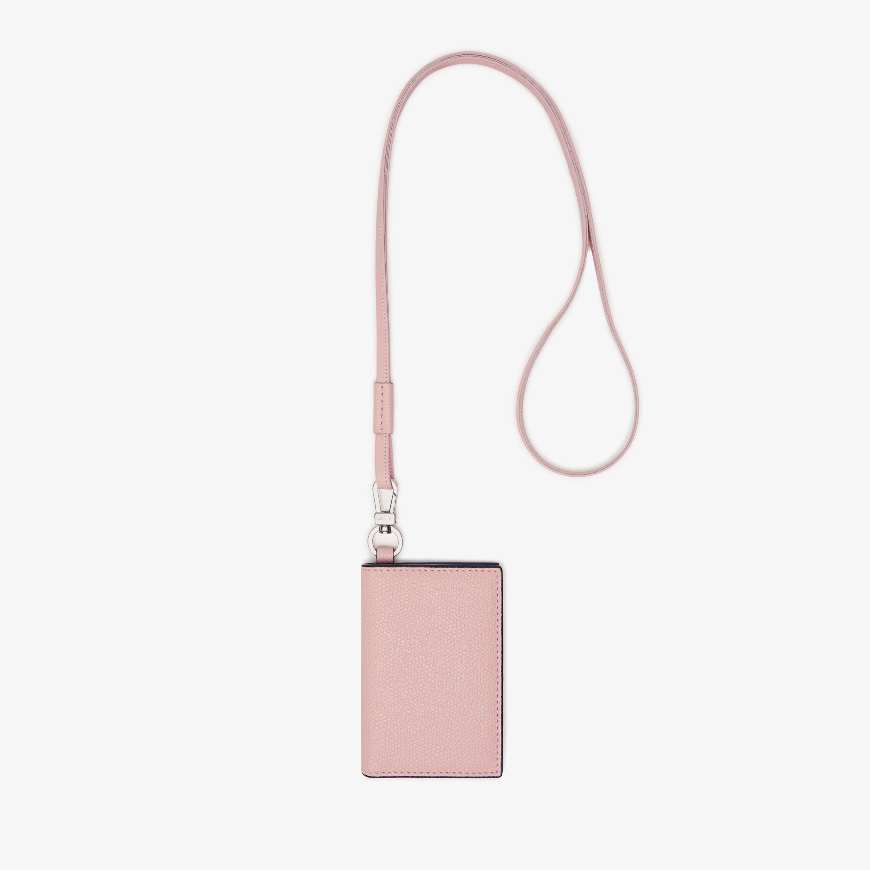 Women's Pink Luxury Leather card holder with lanyard | Valextra