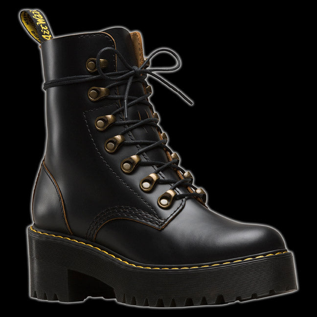 Dr Martens Black Leona Vintage Heeled Boot 22601001 | Vixens and