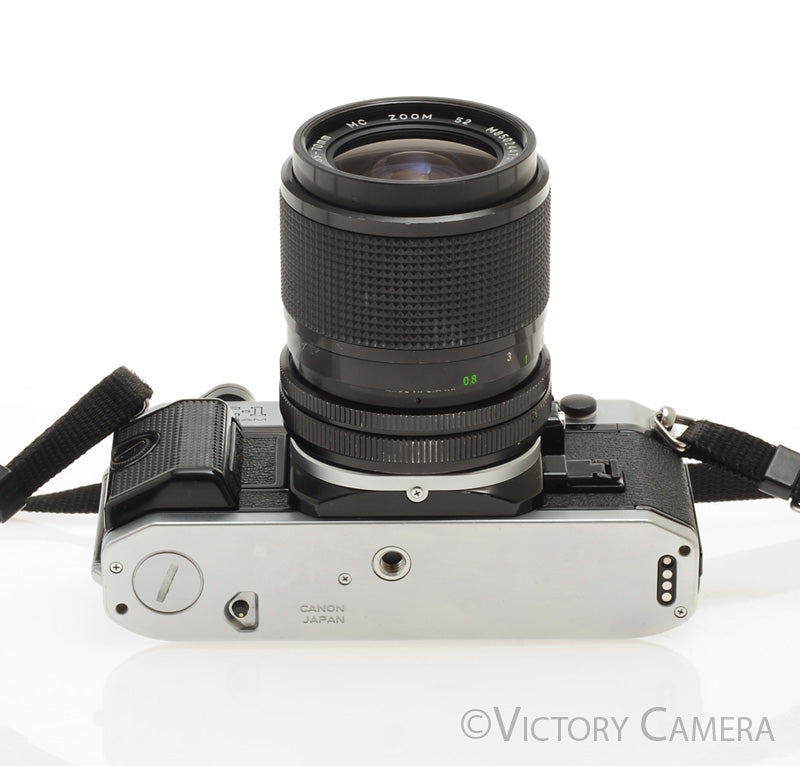 Canon AE-1 Program Chrome 35mm Film SLR Camera 35-70mm Zoom Lens [EXC]