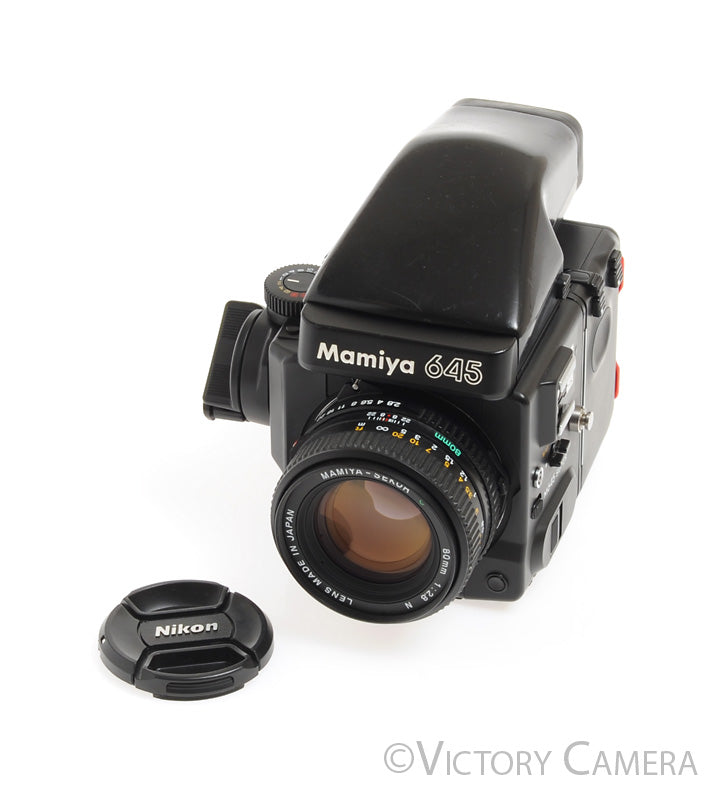 Mamiya 645 Super Medium Format Film Camera w/ Prism Finder 80mm Lens W