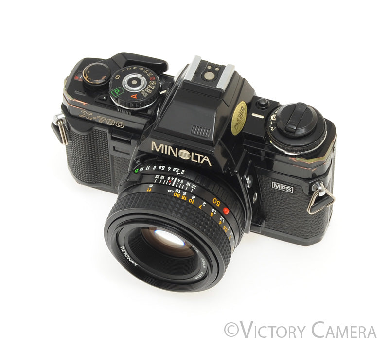 Minolta X-700 X700 Black SLR Film Camera w/ 50mm f2 Lens -New Seals- [