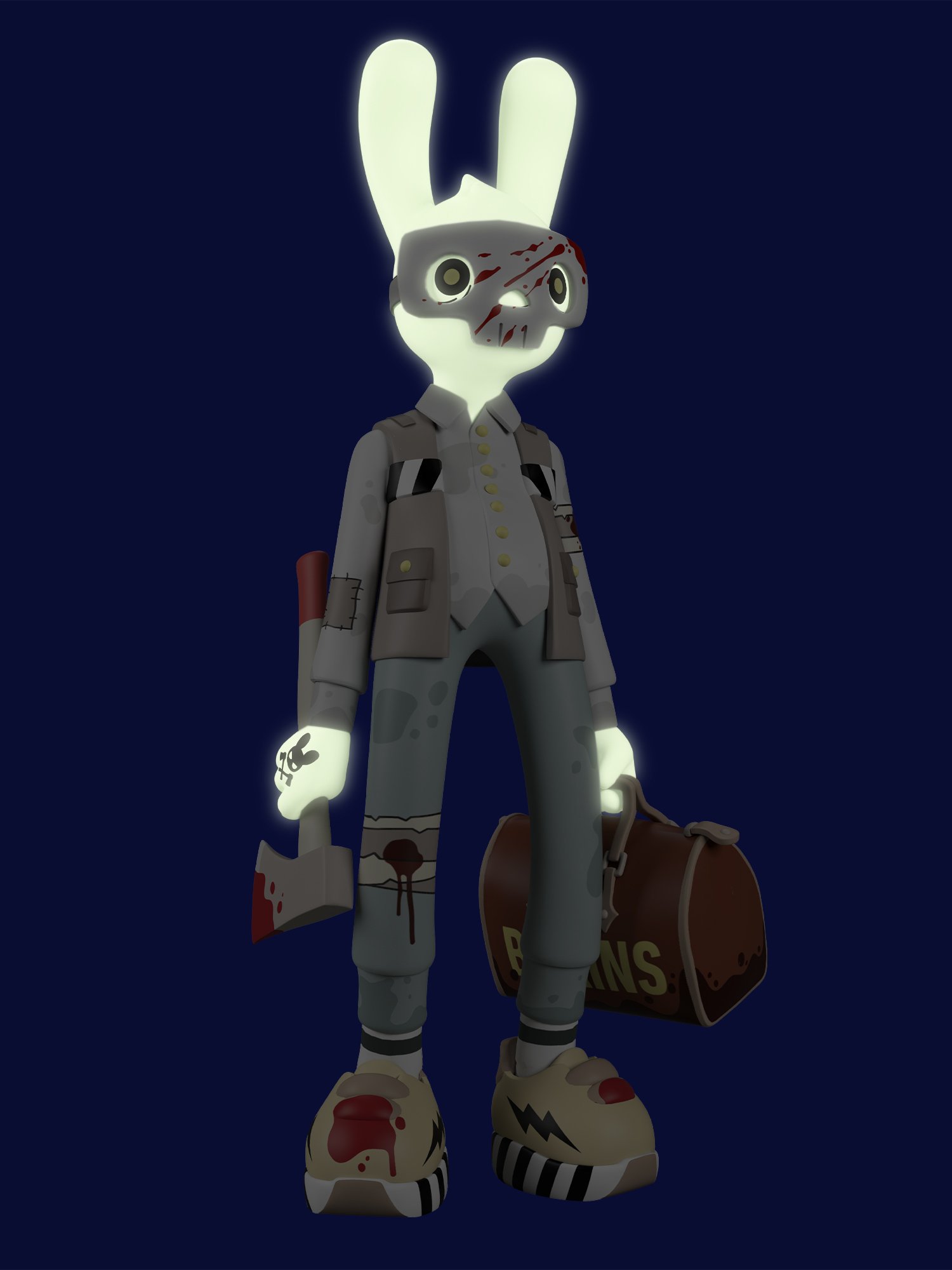 Guggimon 'Work and Slay' Glow Edition Art Toy by Superplastic