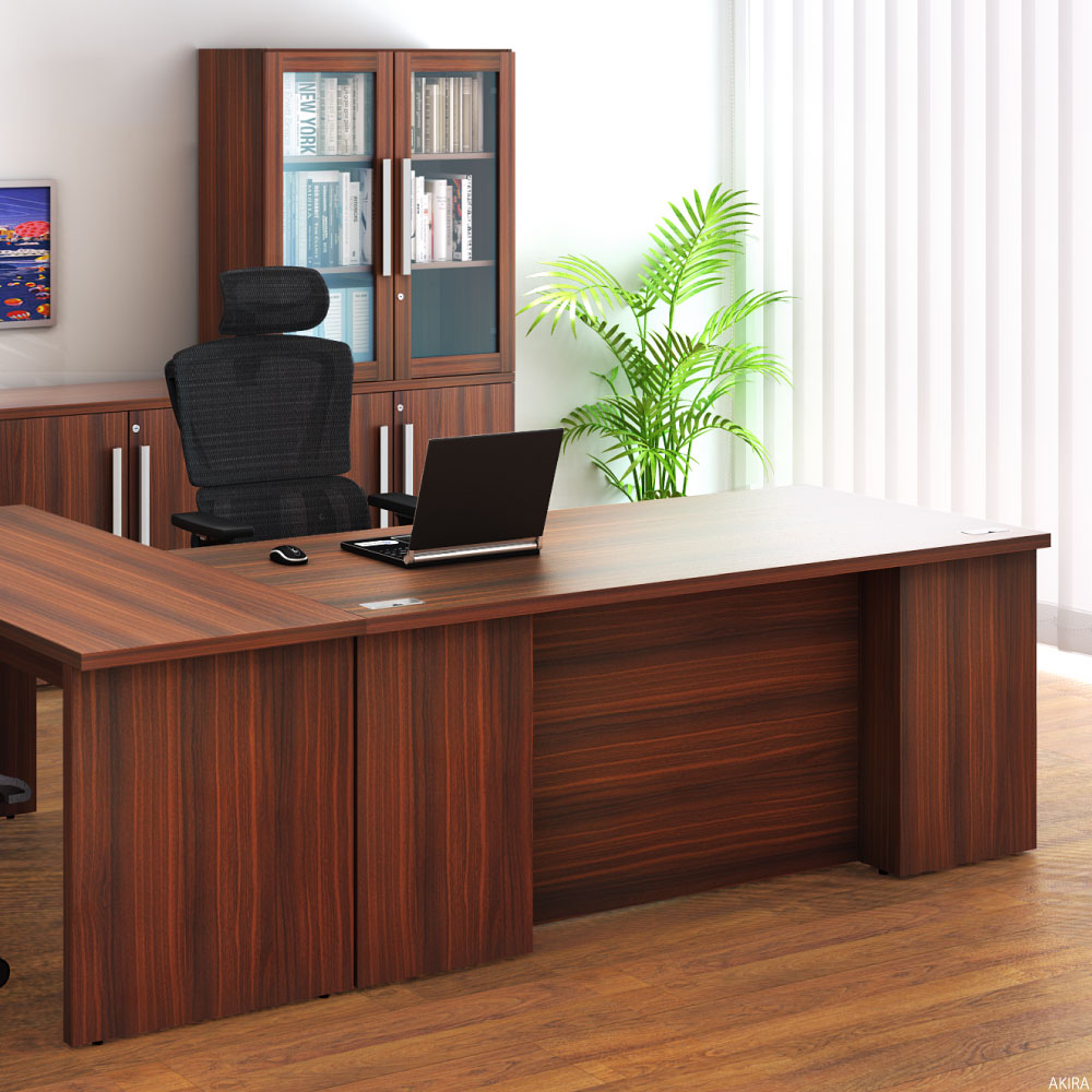 両袖デスク 両袖机 役員用デスク 幅180×奥行80×高さ72cm マホガニー