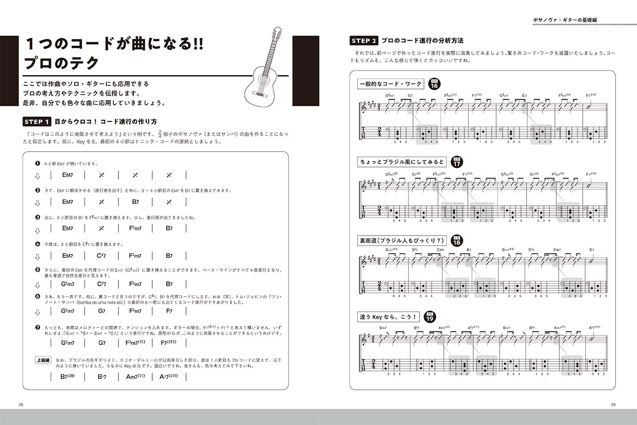 ヤマハ】名手のスタイルを弾いて覚える 基礎からわかるボサノヴァ