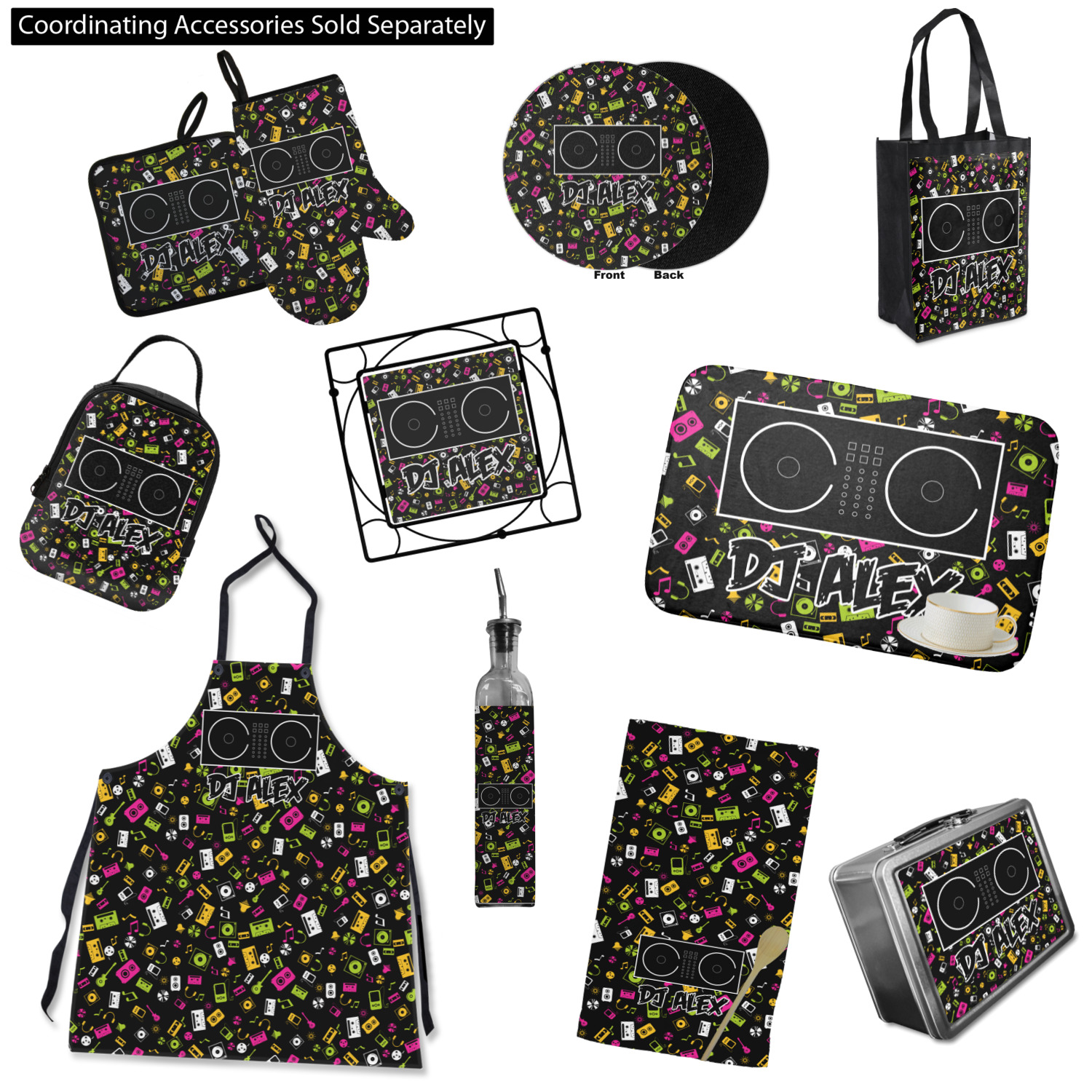 Custom Music DJ Master Lunch Box w/ Name or Text | YouCustomizeIt