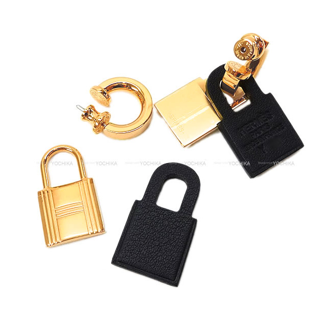 HERMES エルメス ピアス カデナ型 O'Kelly オーケリー 黒 (ブラック