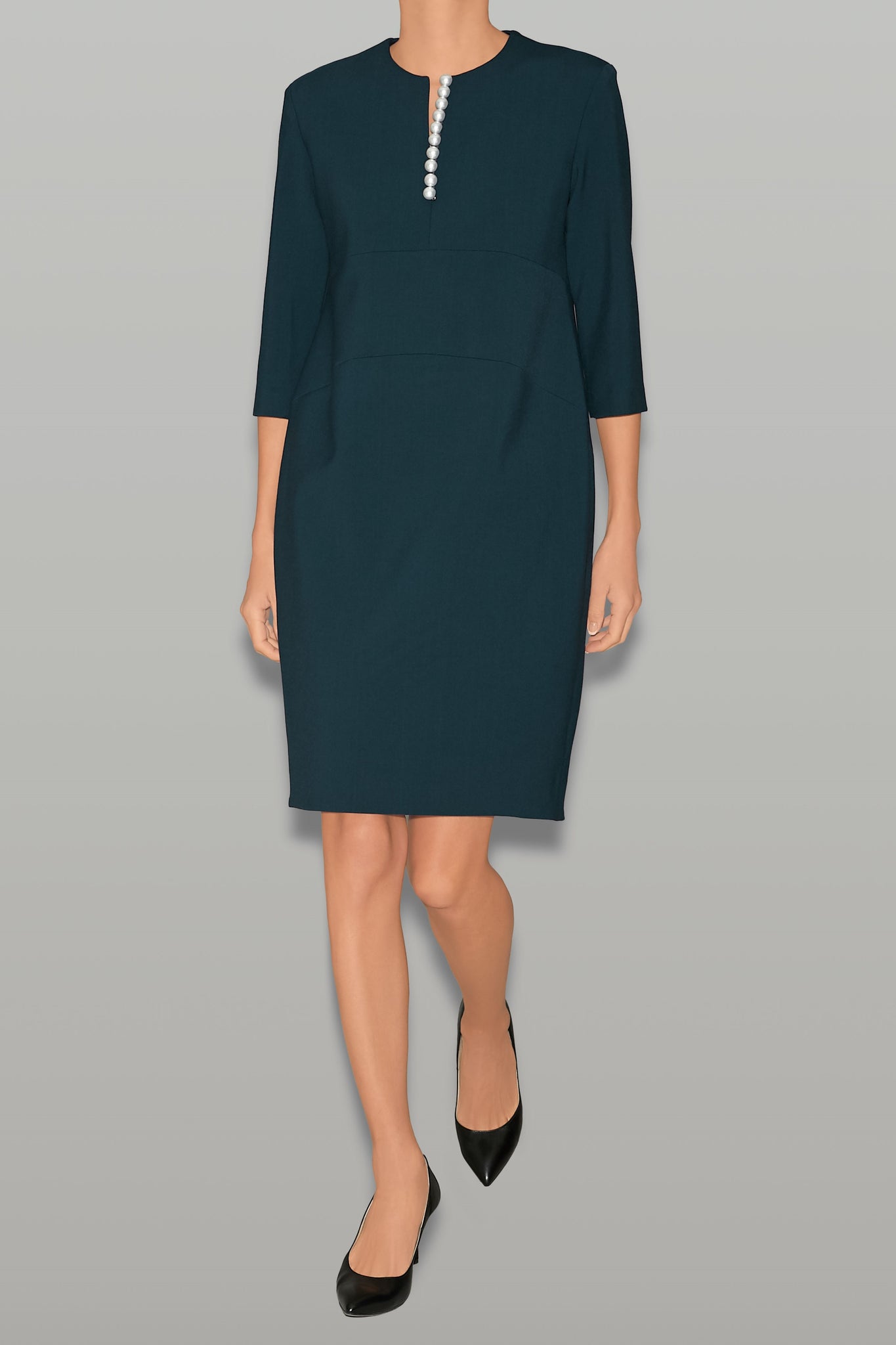 ヨーコチャン フレアスリーブバックプリーツドレス ワンピース ライト