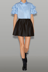 ラッフルトリムスリーブコットンブラウス – YOKO CHAN