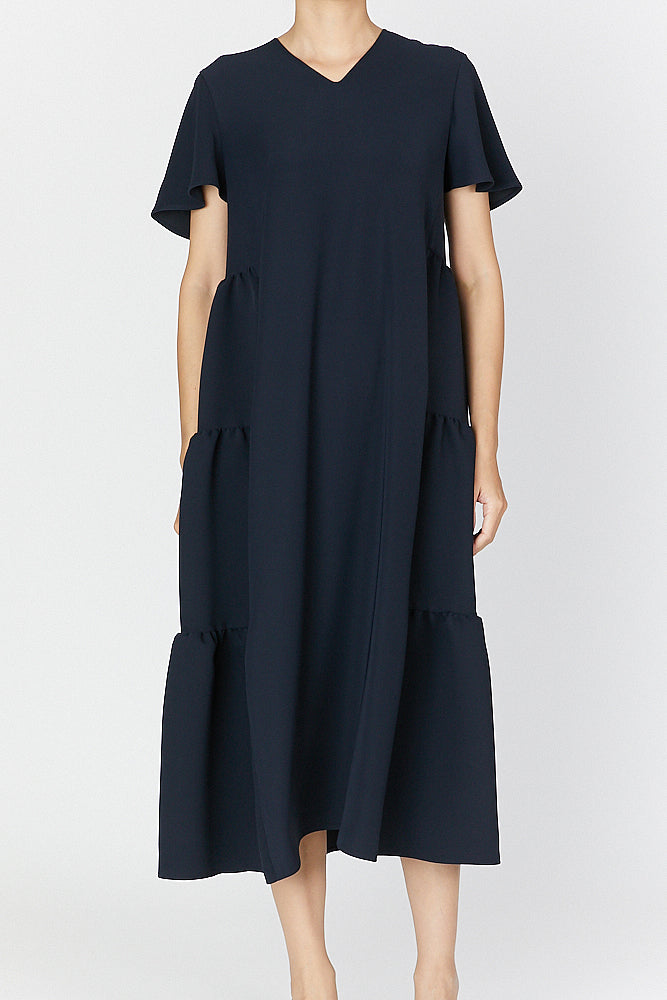 フレアスリーブバックティアードマキシドレス – YOKO CHAN