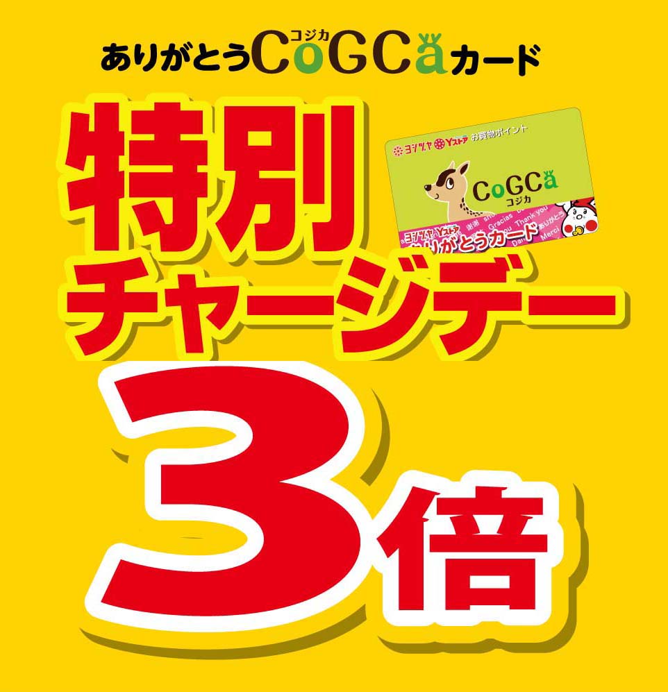 特別チャージウィーク開催「いつもの3倍」｜ヨシヅヤ ～地元を、愛