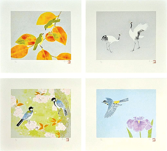 上村淳之「鳥たちの四季 春闌・夏隣・高秋・初日影」 | 山田書店美術部