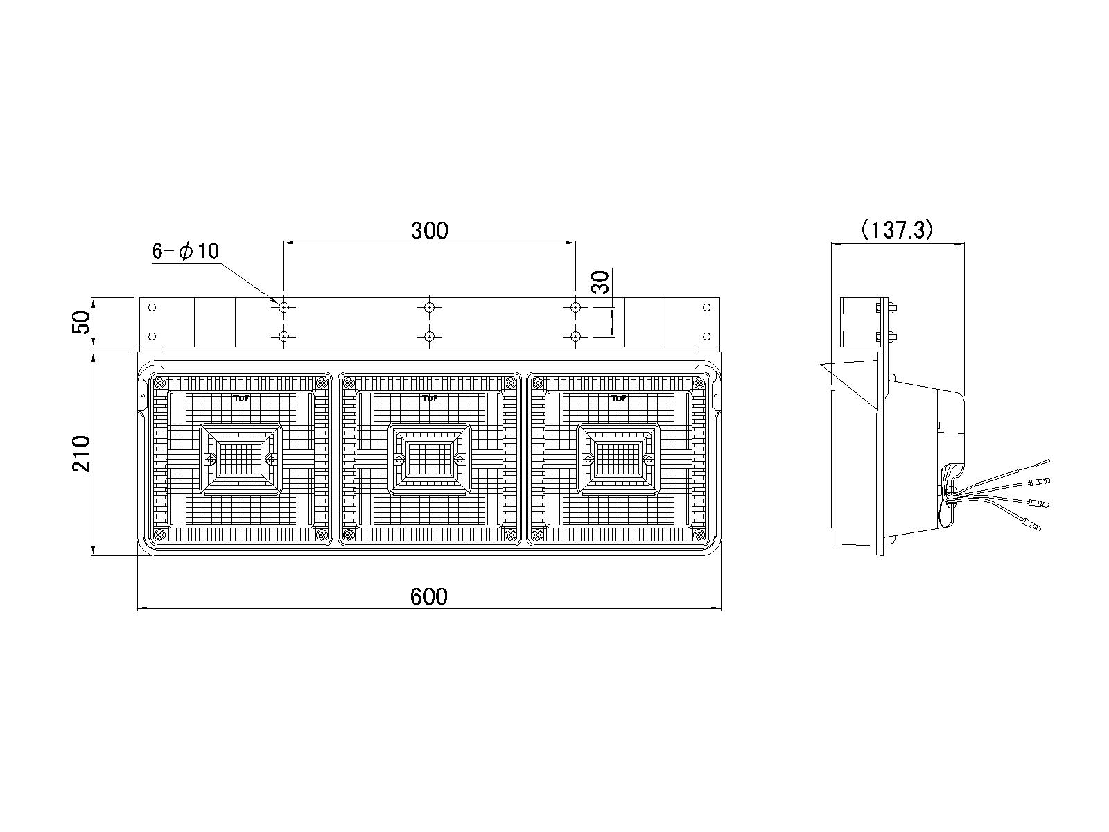 JB 角大型3連テールランプ (06対応) - トラックボディパーツトラック架