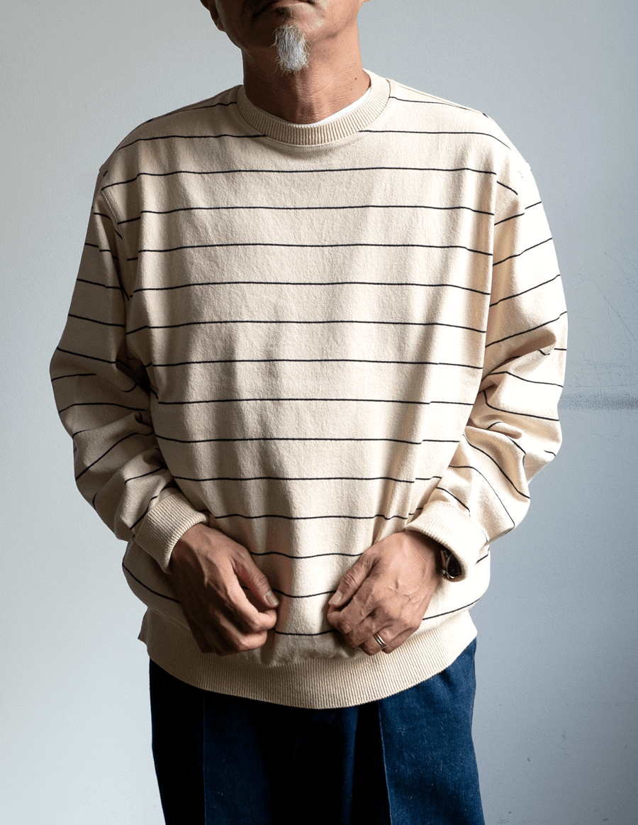 Yonetomi NEW BASIC Wave Cotton Knit P/O | 大阪心斎橋のメンズ洋服の