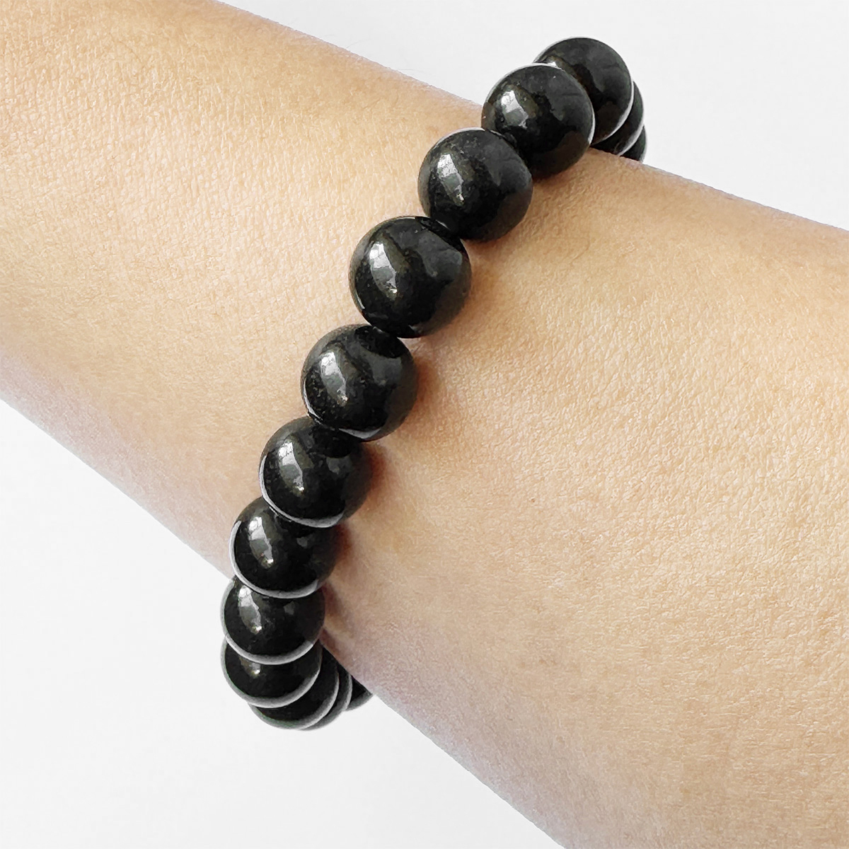 北海道 黒曜石ブレスレット（8mm） | かぜとゆきオンラインショップ