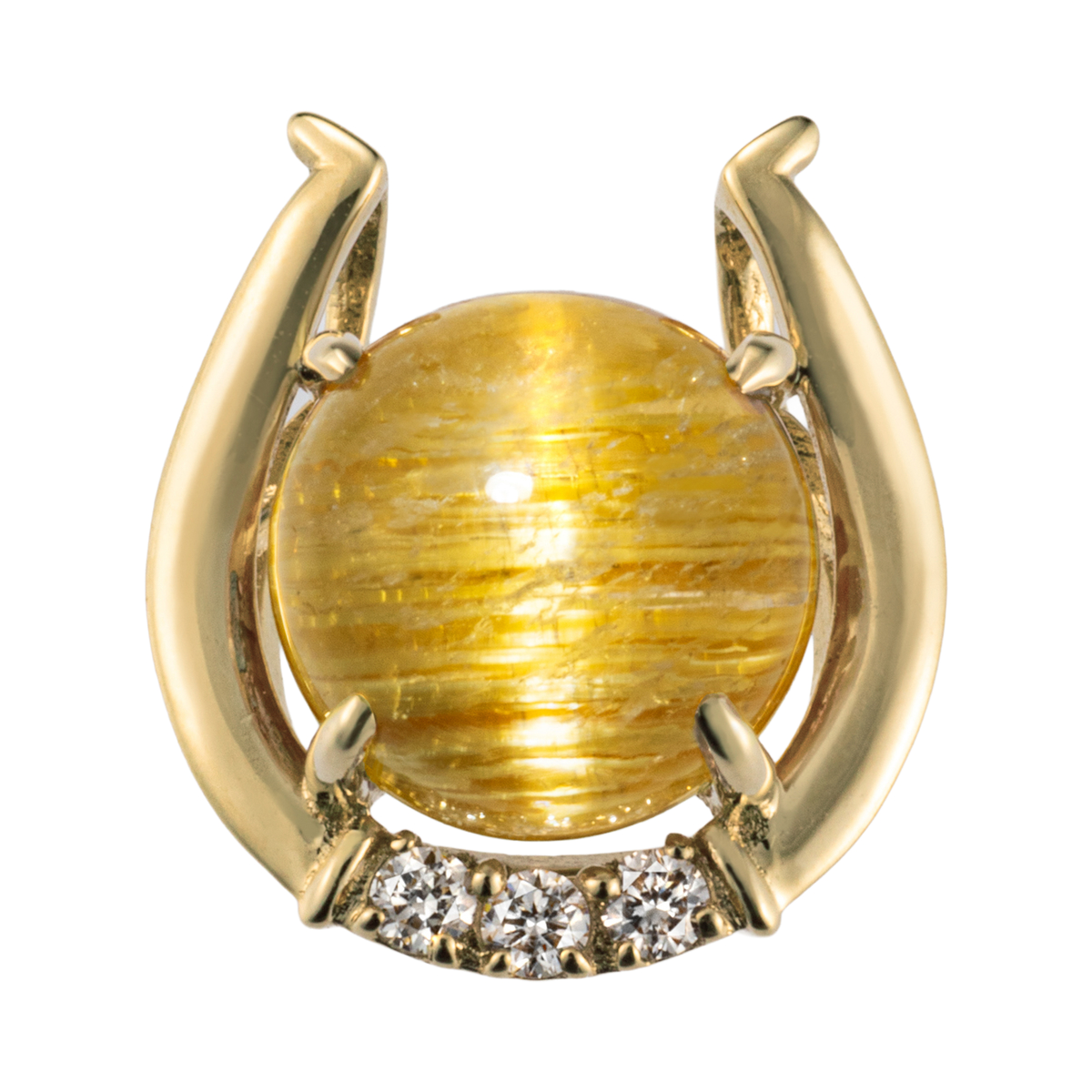 Sunny＆Bloom】K18ルチルクォーツキャッツアイ ペンダントヘッド2ct