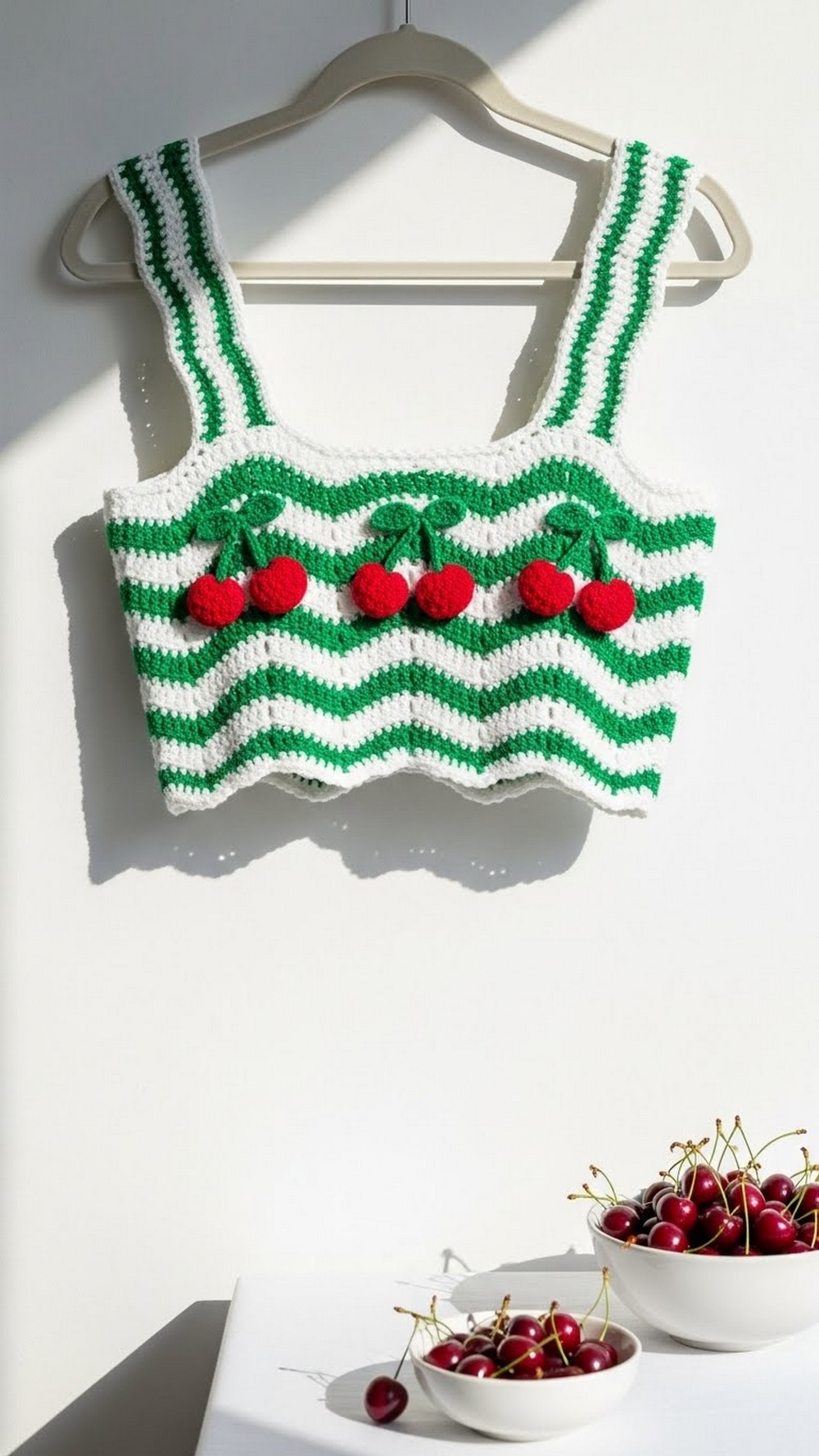 11 Cherry Motif Crochet Crop Top Ideas - Yarn Nest Studio