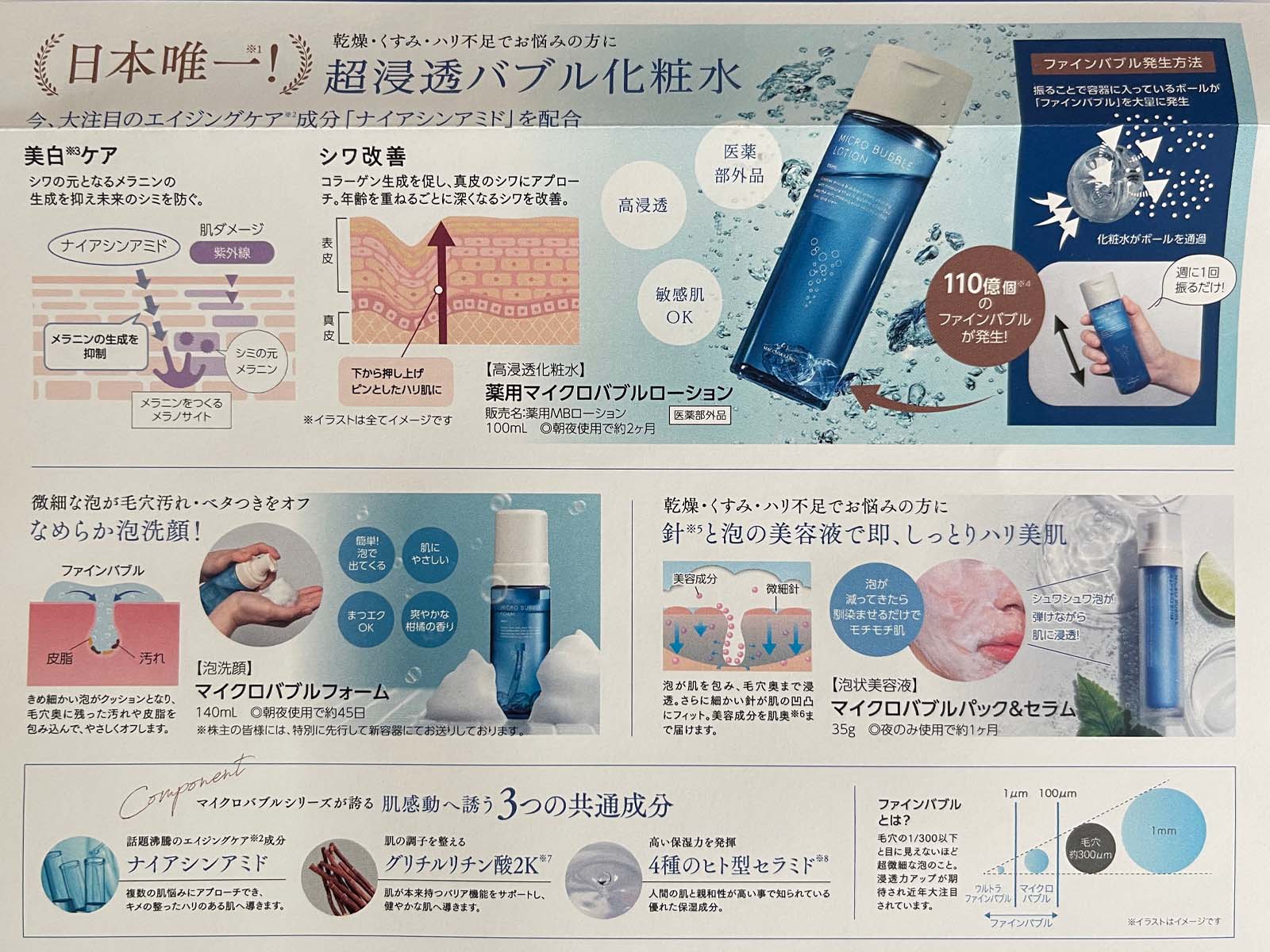 ナック(9788)の株主優待でマキアレイベルの振って使うマイクロバブル