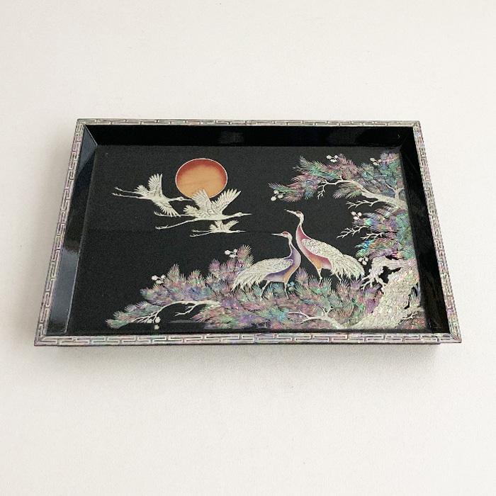 韓国四角漆螺鈿お盆 食器・螺鈿・漆器 夢市場本店【韓国チマチョゴリと