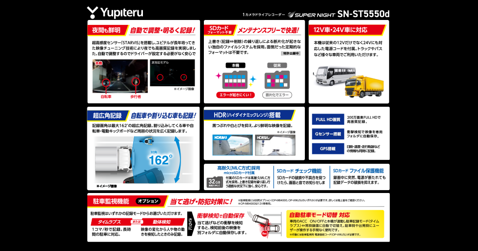 SN-ST5550d｜ドライブレコーダー｜Yupiteru(ユピテル)