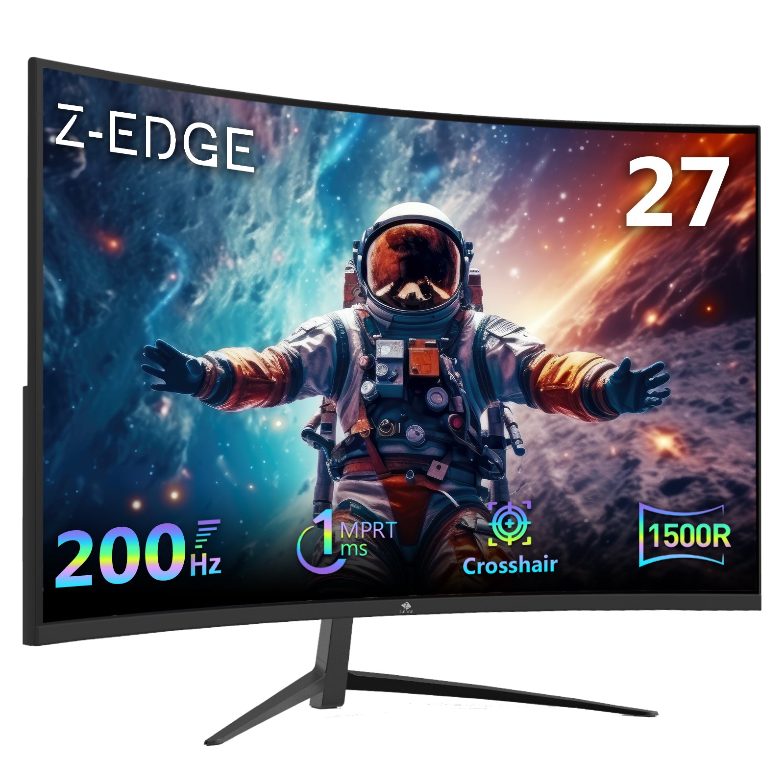 Z-EDGE 27 Inch 200Hz Curved Gaming Monitor, FHD 1080P VA Display, 1ms