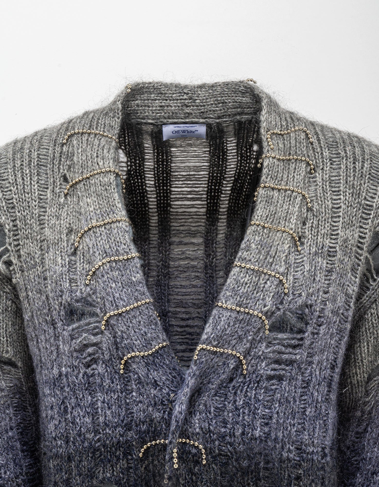 Off-White Grey Punk Pearl Degrade Cardigan – Zoo Fashions