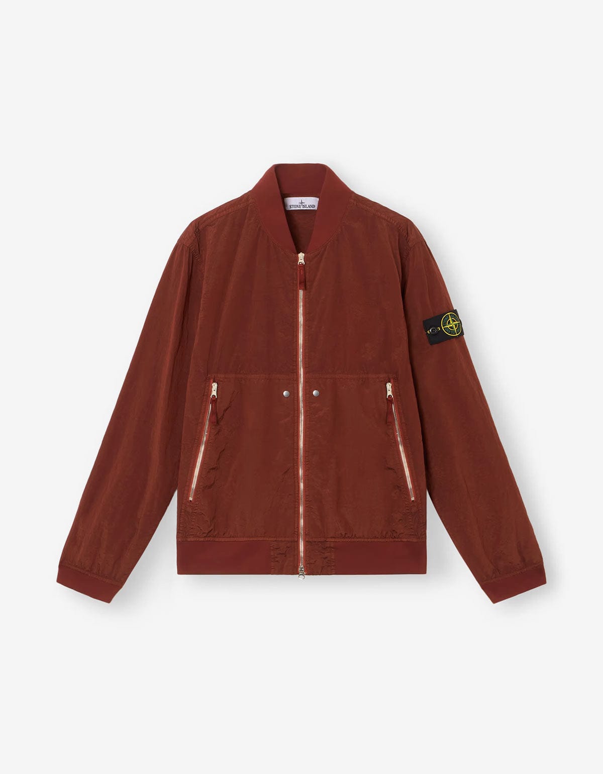 Stone Island Orange Nylon Metal Bomber Jacket | Garment Dyed | Zoo