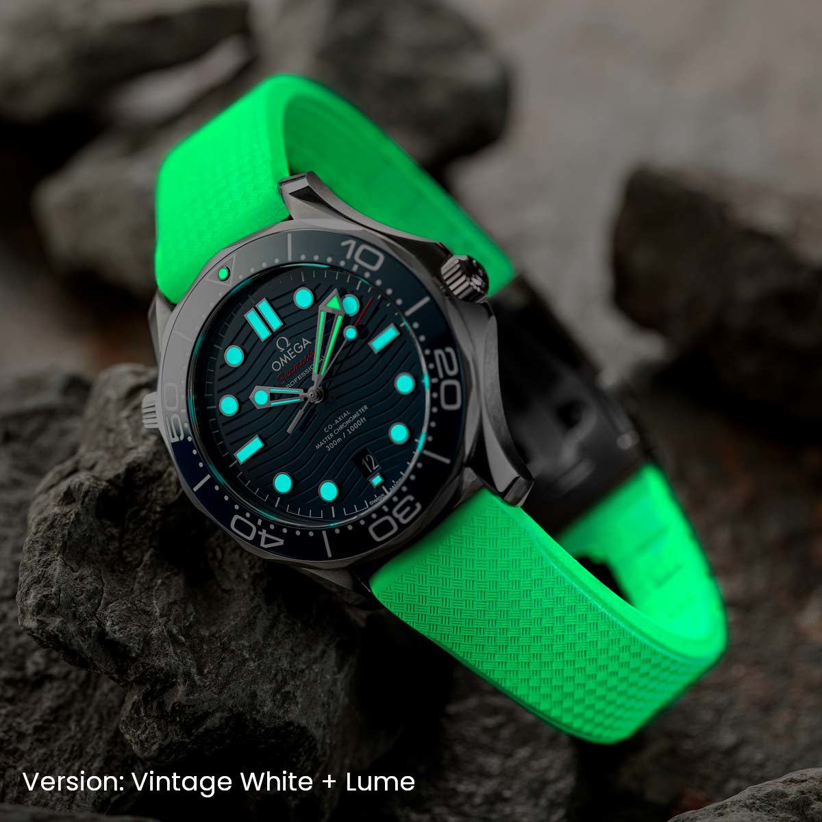 Tsunami MK2 Rubber Deployant Watch Strap - Lagoon Green - ZULUDIVER