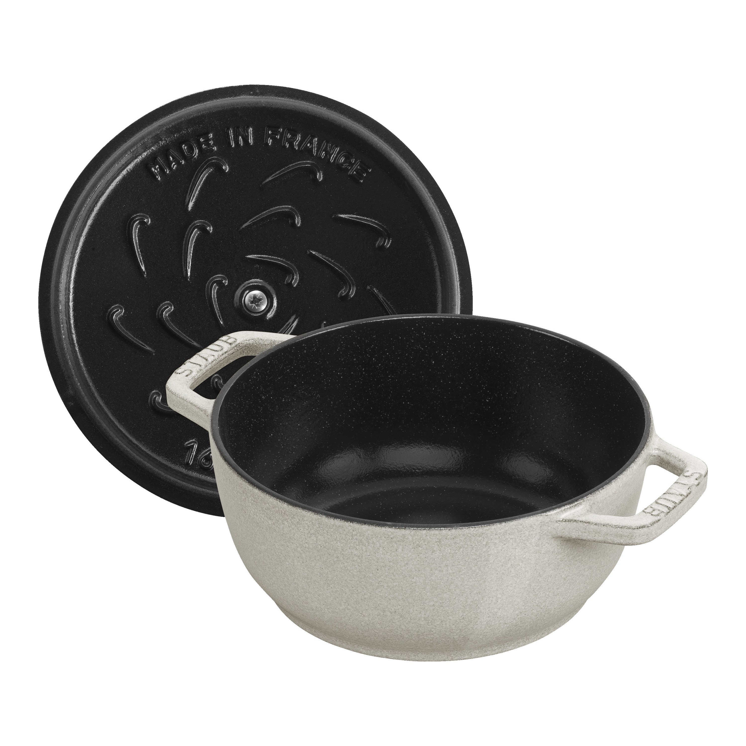 ストウブ 鋳物ホーロー鍋 Wa-NABE S スノーフレーク 16 cm, 鋳鉄