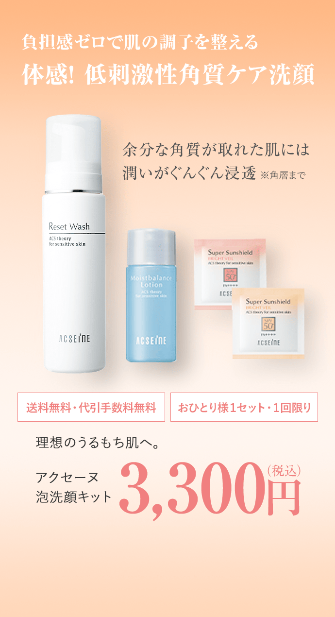 人気の泡状洗顔 リセットウォッシュ＆クレンジング初回限定特別キット