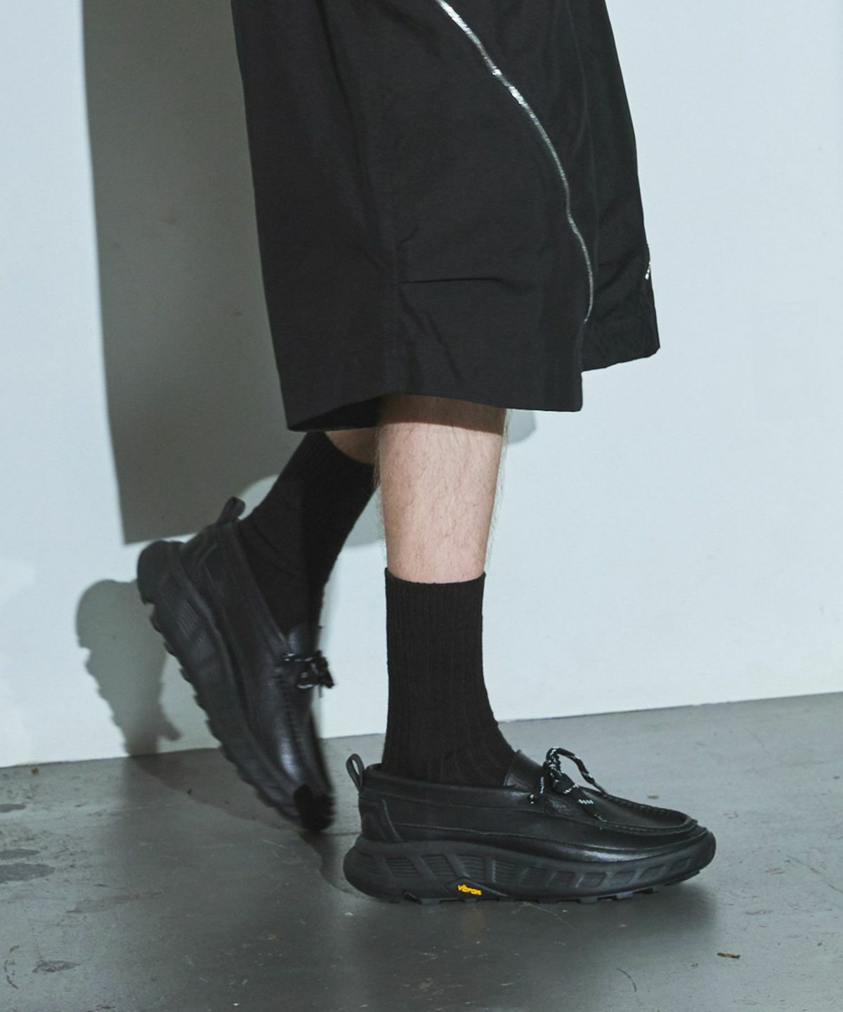 Vibram × OPENING ACT] ボリュームVIBRAMソールリアルレザーモカシン