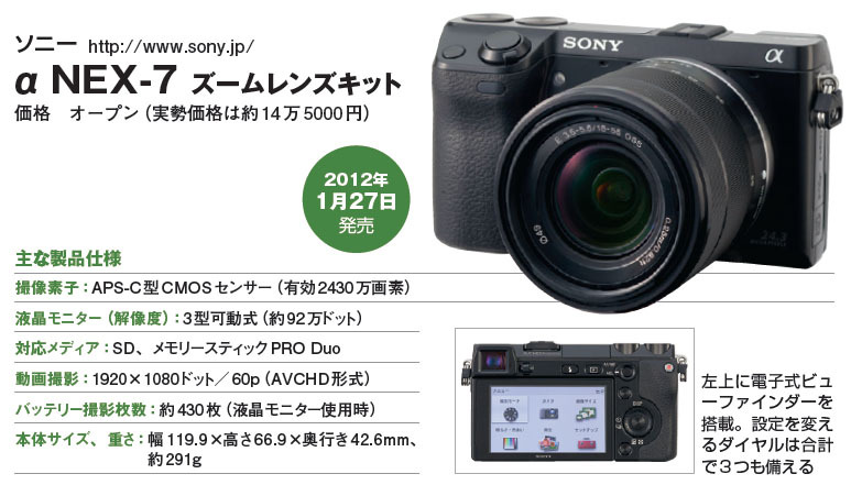 画質と操作性を追求したミラーレス一眼「α NEX-7」 | 日経クロステック
