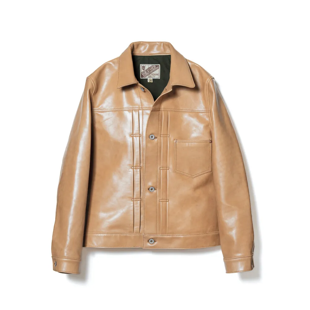 PERSIMMON TANNIN DYED HORSE WWII JEAN JACKET[ KB-140-T ] | Y'2 LEATHER